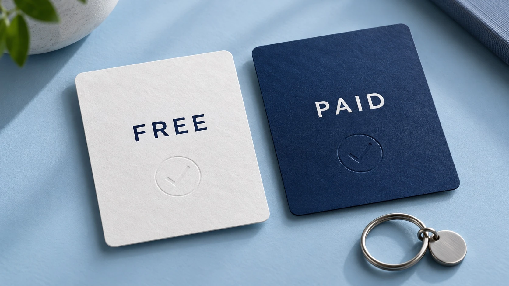 Conceptual illustration of free and paid membership plans.