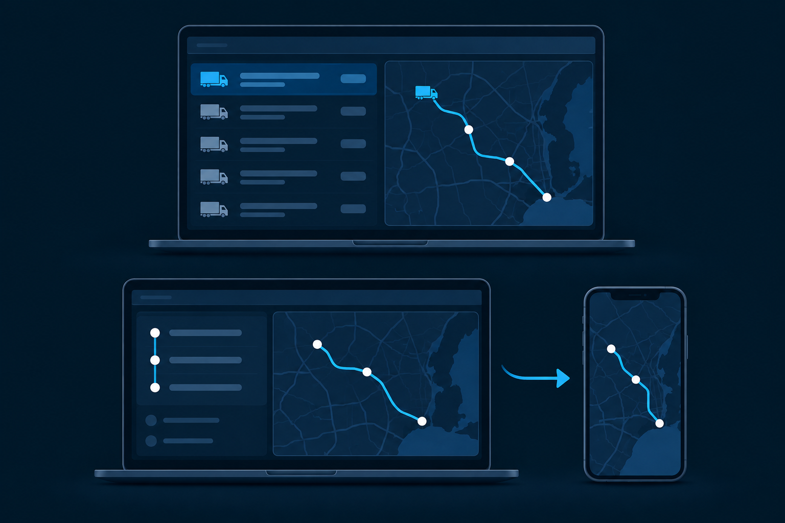 Illustrative navigation inside an existing fleet system